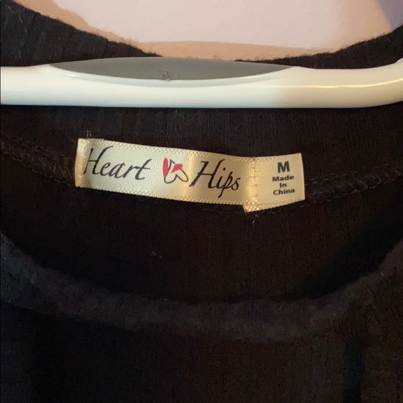 Black V-Neck Crop Top with Choker Neck Line size M - Picture 4 of 4